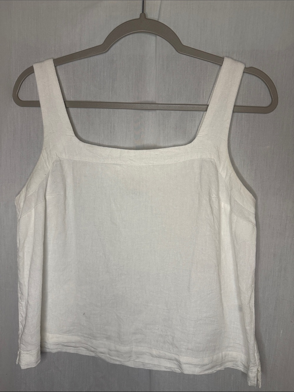 a new day White Square-Neck Linen Blend Tank Top